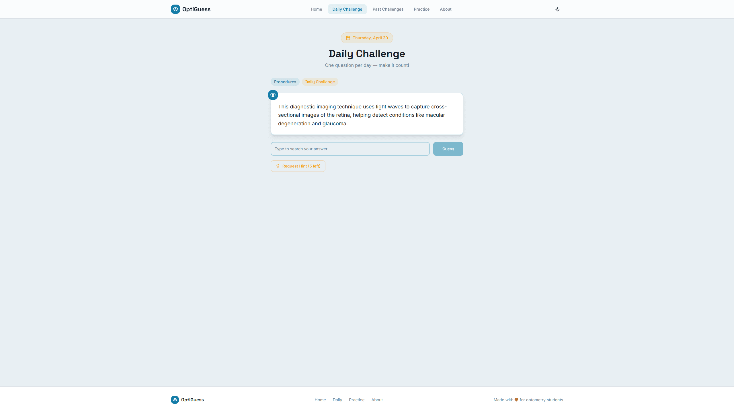 OptiGuess screenshot 2